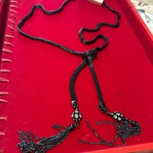 Elegant Black Lariat Necklace